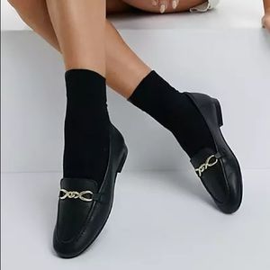 Topshop Black Leather Loafers